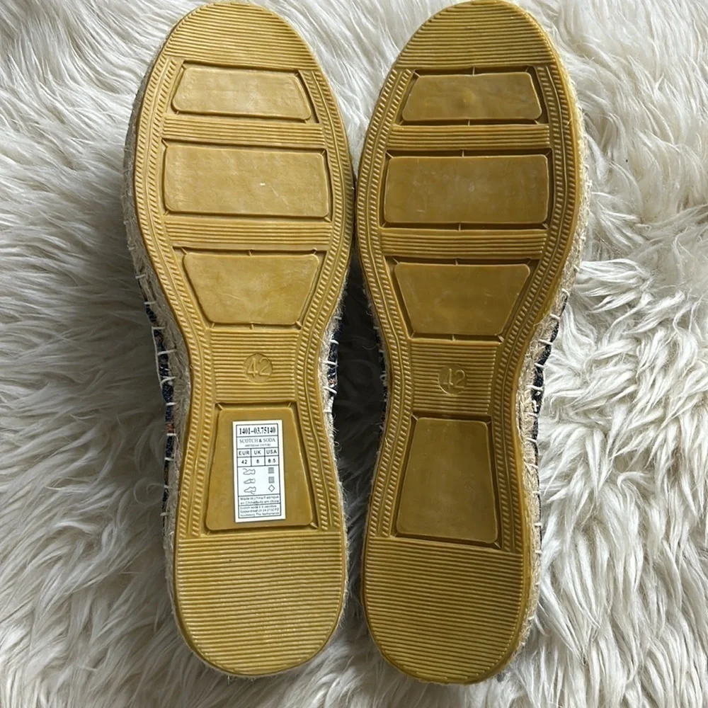 Scotch & soda espadrilles slip on canvas shoe women’s 8.5 blue brown new